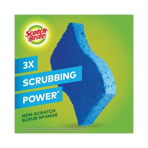 Scotch-Brite Non-Scratch Scrub Sponge, 4.4 x 2.6, 0.8" Thick, Blue, 6/Pack gallery