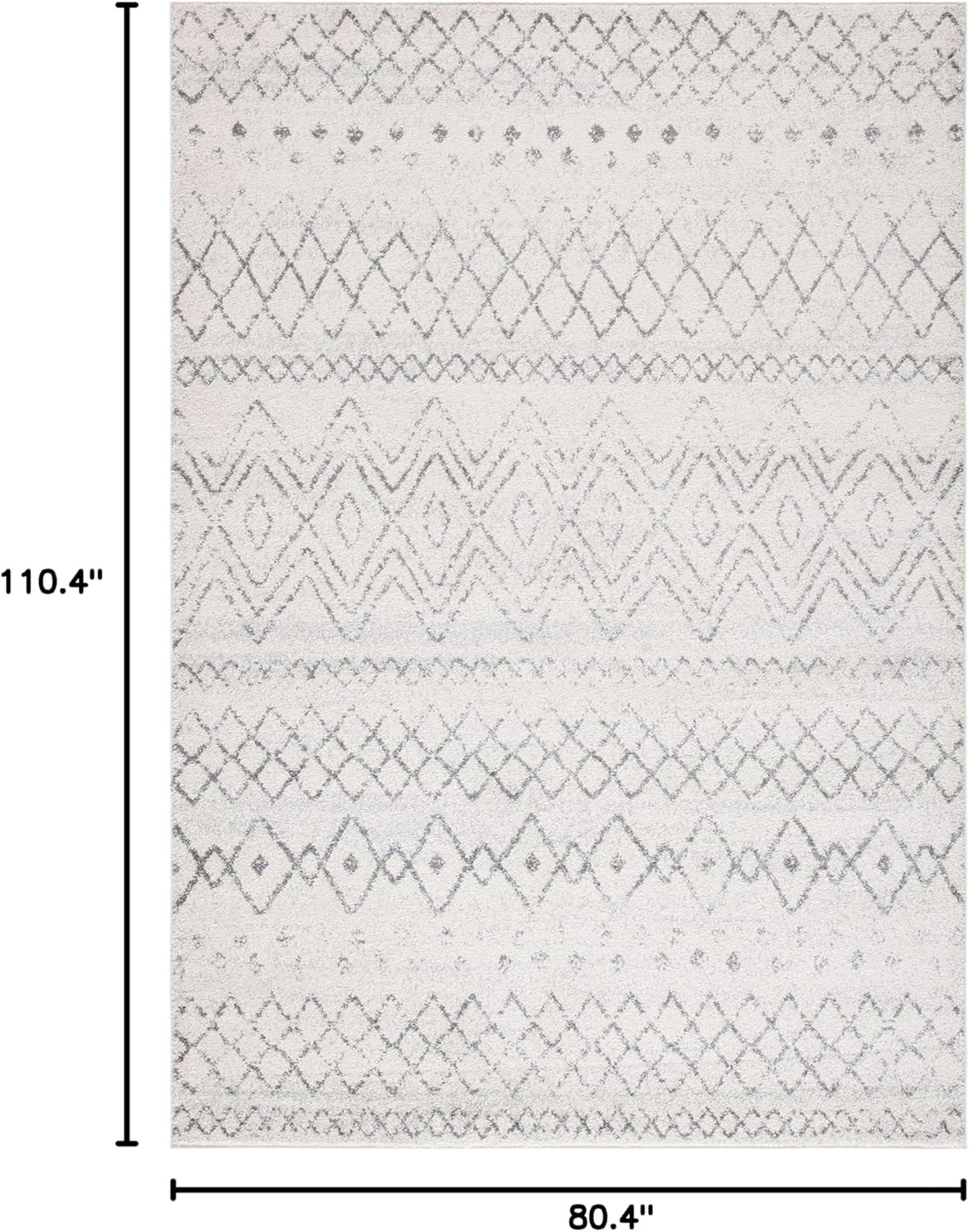 Madison 6'7" x 9'2" Ivory & Charcoal Moroccan Boho Area Rug gallery