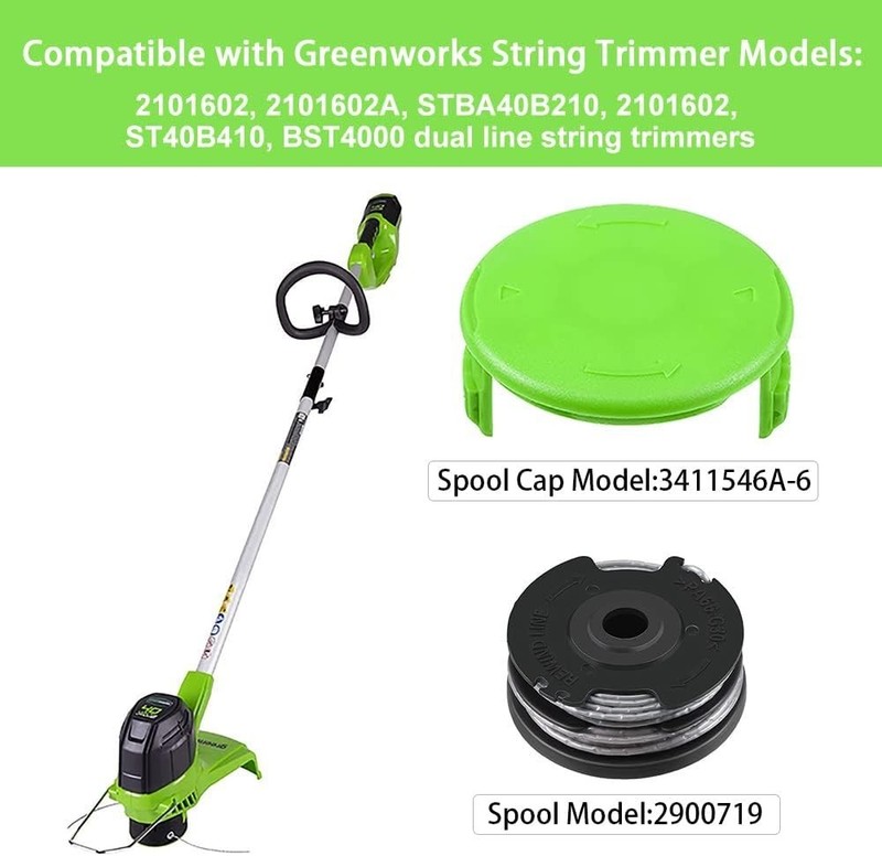 Dual Line Trimmer Replacement Spool 20ft 6-Pack for Greenworks String Trimmers gallery