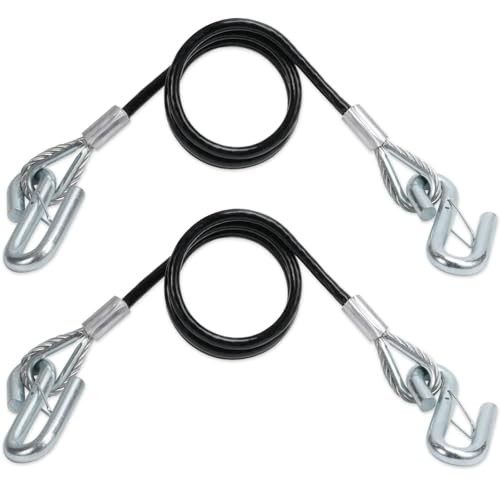 48" Trailer Safety Cables,elf-Coiling 48 inches (Length only) 48"-5/16"D-Black gallery
