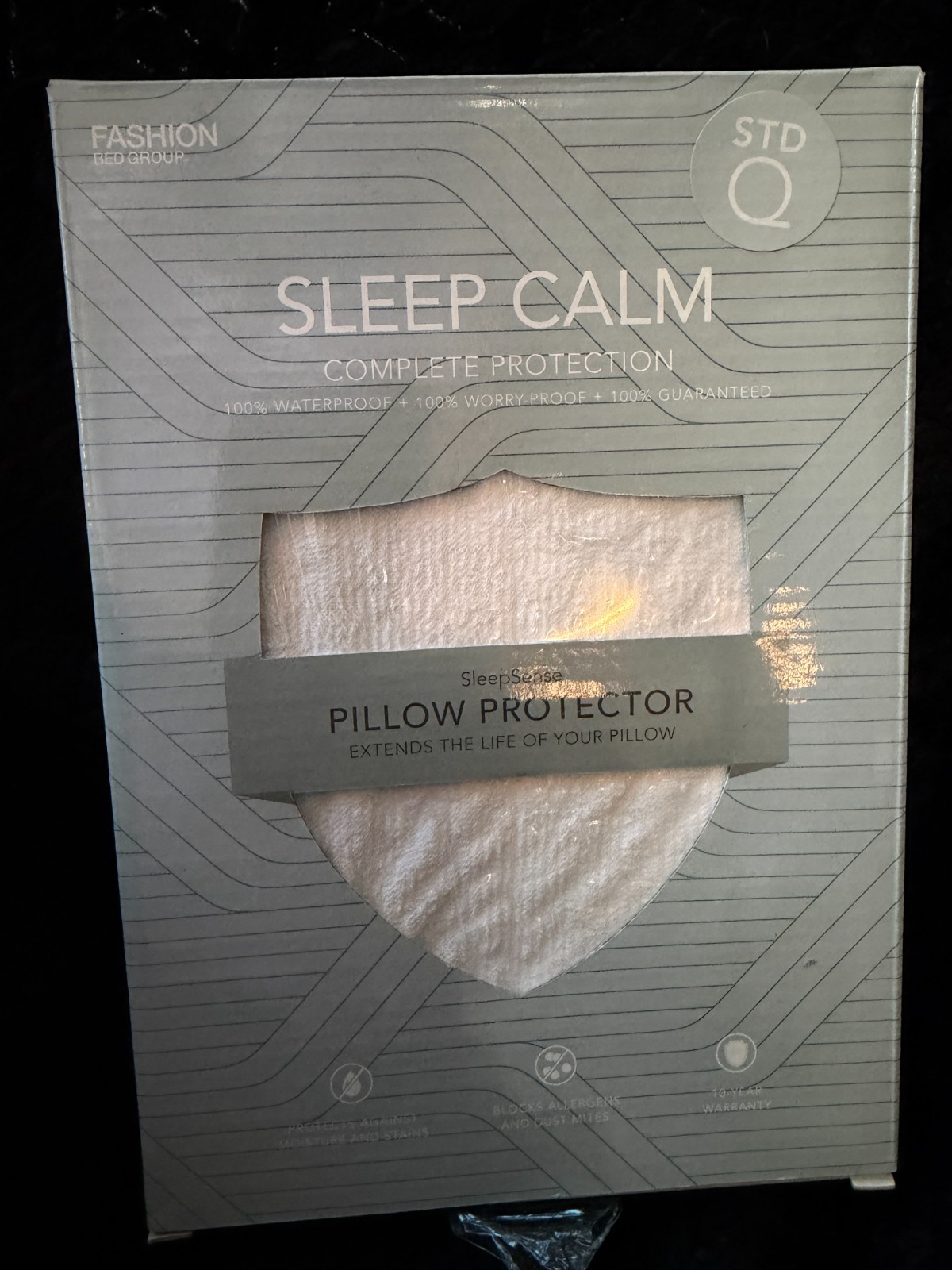 Sleep Calm Waterproof Pillow Protector Standard Queen New Sealed Allergy Proof gallery