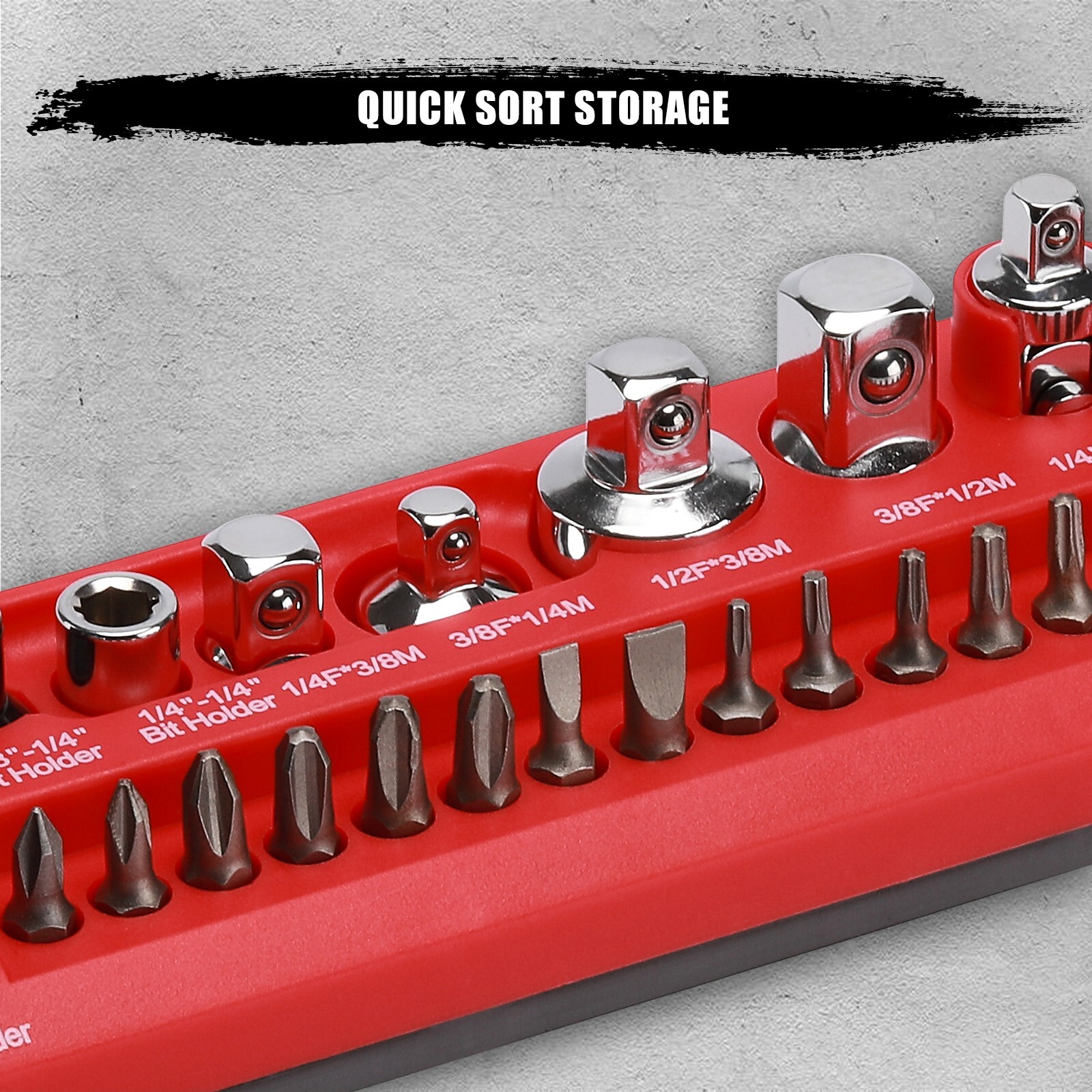 35-Piece Magnetic Socket Accessory Holder, Tool Organizer Tray, Bit Holder gallery