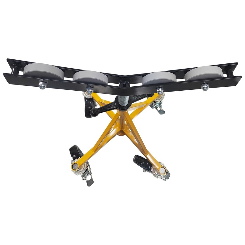 Pipe Stand V-shaped Roller Head Pipe Support Rolling Wheels 31.9-39.4in 2500LBS gallery