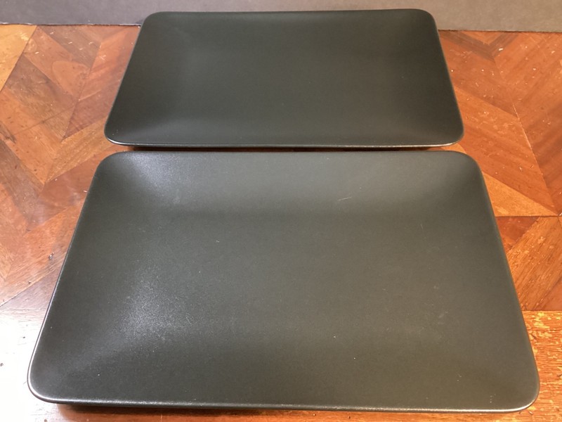 2x Ikea Dinera Rectangle Dinner Plates BLACK 11.5" x 7-7/8” Romania #18691 gallery