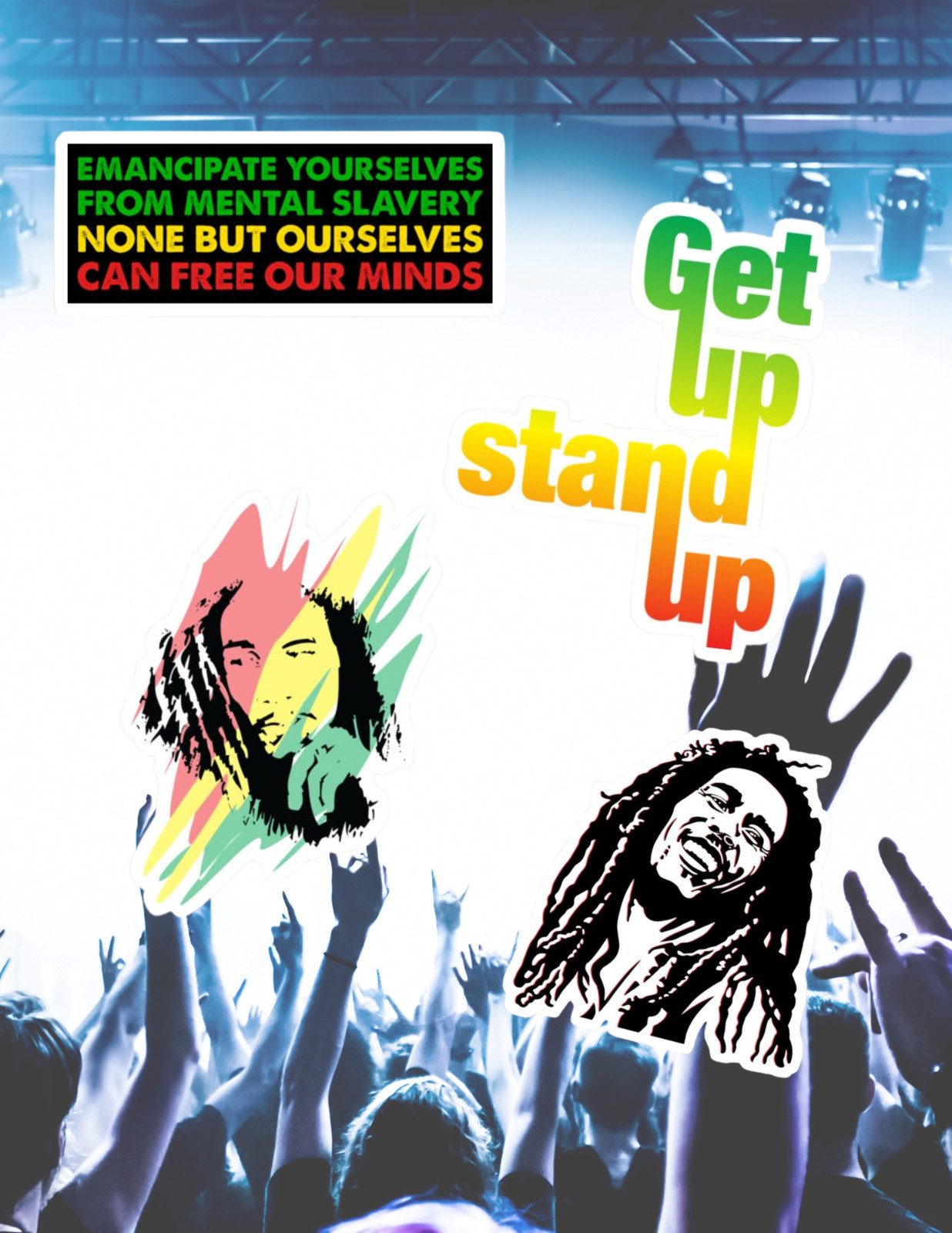 Bob Marley 4pc Sticker Pack gallery