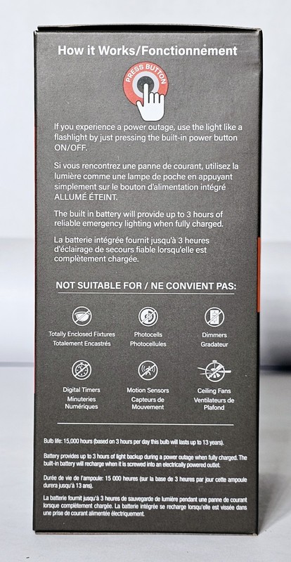 ***Feit Electric LED Built-in Battery Backup (Intellibulb-A21) 800 Lumen, 2700K* gallery
