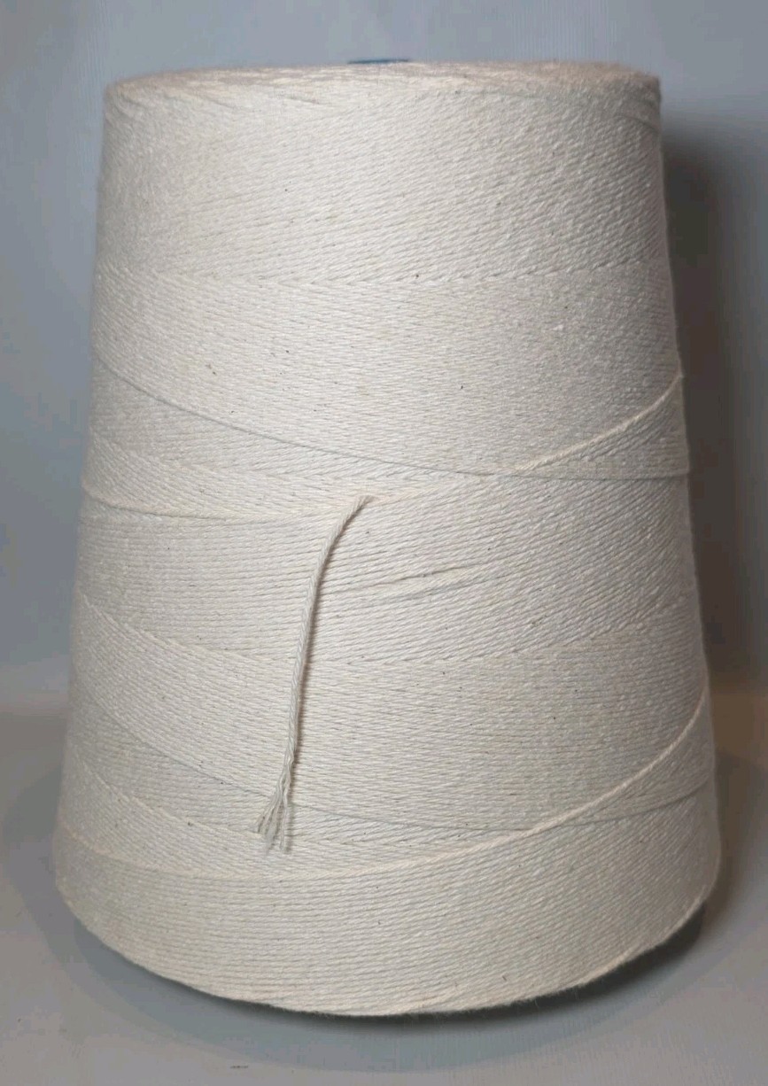 NOS White Butchers Baking Knotless Cotton Twine String 5 lb Cone 4 Ply Size 8 gallery