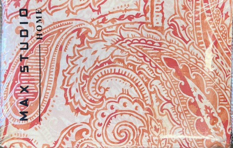 MAX STUDIO ORANGE PAISLEY COTTON KING DUVET COVER SET W/ SHAMS gallery