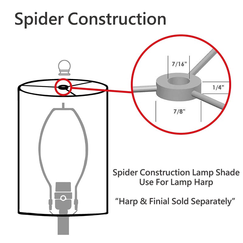 32095 Transitional Hardback Empire Shaped Spider Construction Lamp Shade in B... gallery
