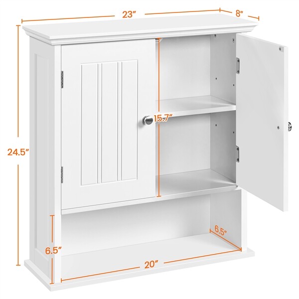 Bathroom Wall Cabinet with Open Compartment and Adjustable Shelf gallery