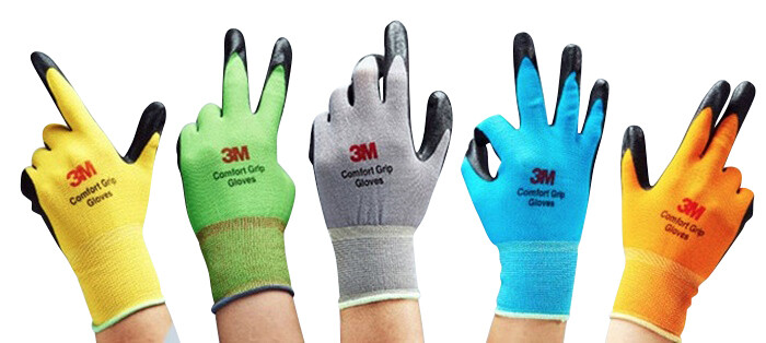 3M Nitrile Rubber Coated Nylon Work Gloves, Thin, Washable Bulk 10 Pack Blue gallery