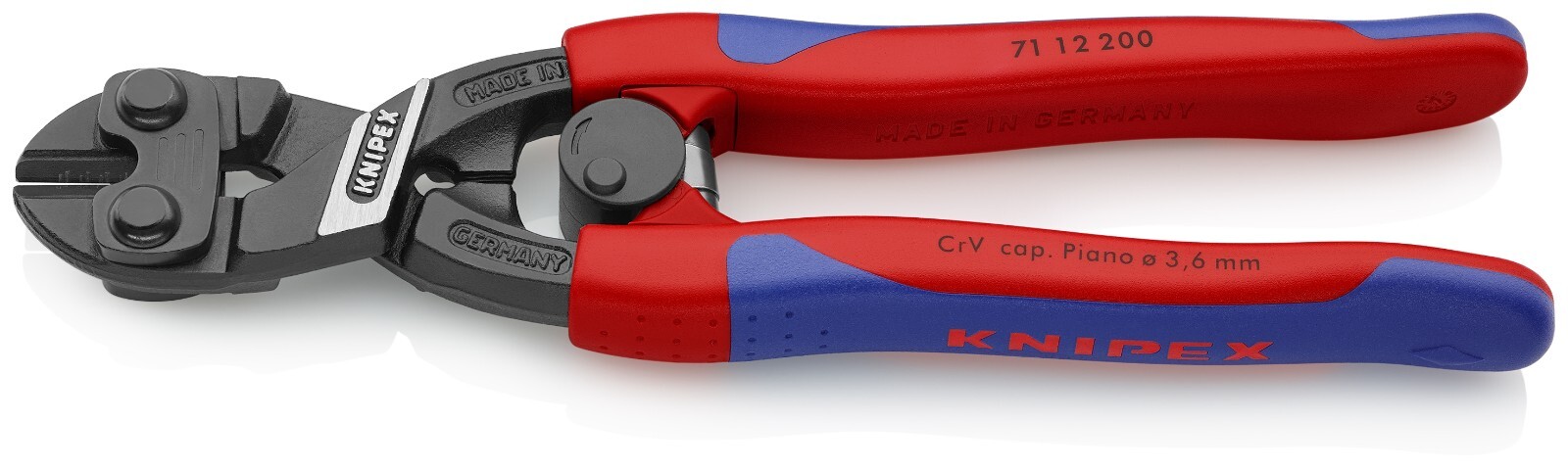 Knipex CoBalt® High Leverage Compact Bolt Cutters 8" 71 12 200 gallery