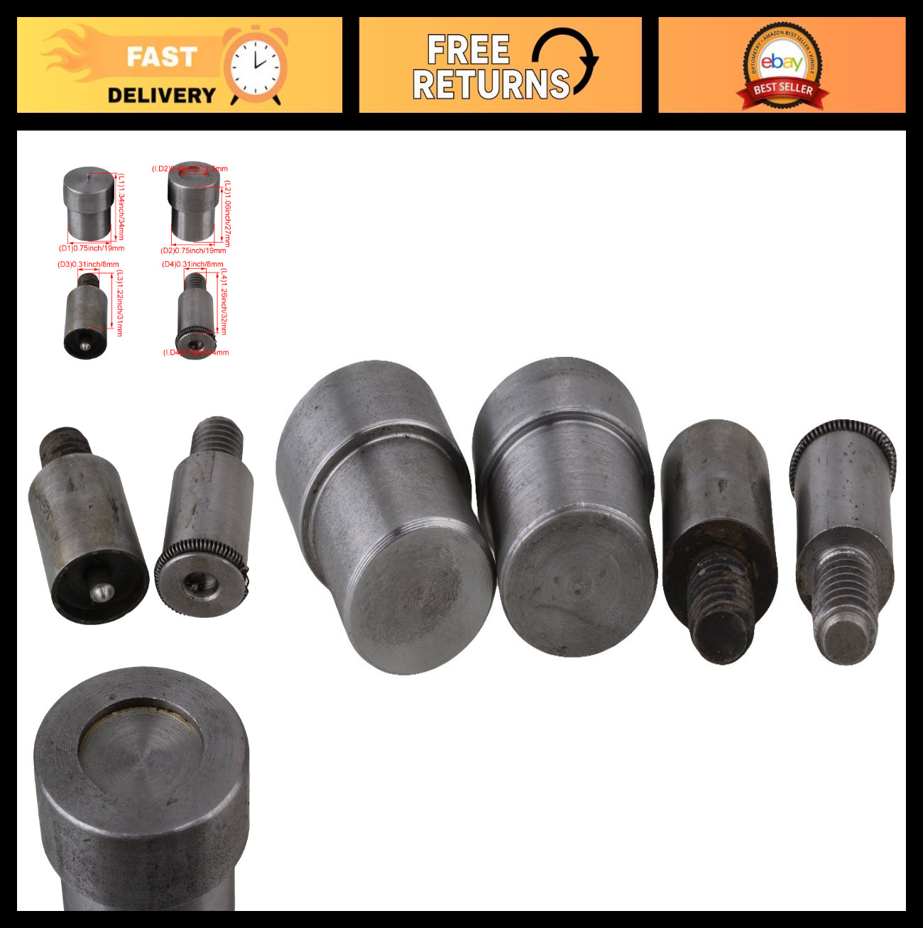 Heavy Duty Snap Fastener Press Button Die Set for Hand Press Machine - 633 Compa gallery