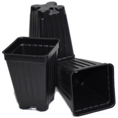 Small 2.2″ SQUARE Deep BLACK NURSERY POTS SET OF 100 {2.2″ x 3″} plastic flower