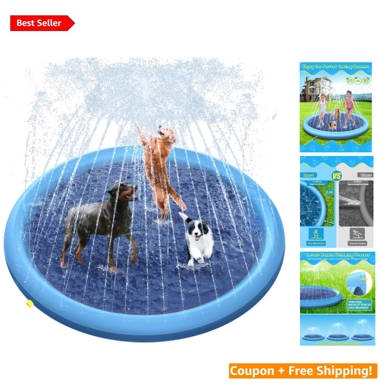 Eco-Friendly 67in Splash Pad – Non-Slip Outdoor Water Toys for All Ages gallery