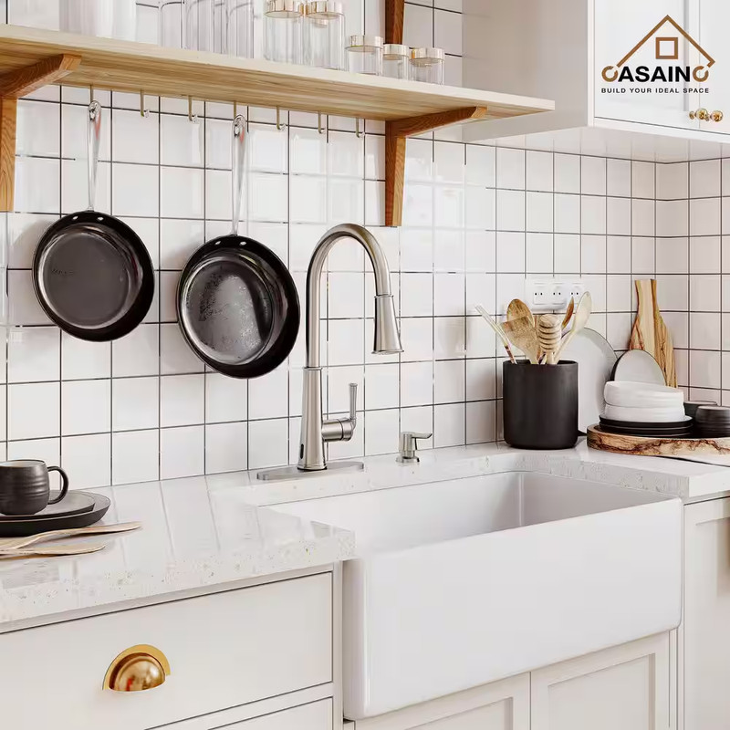 Single-Handle Pull down Sprayer Kitchen Faucet with Touchless Sensor, LED, Soap gallery