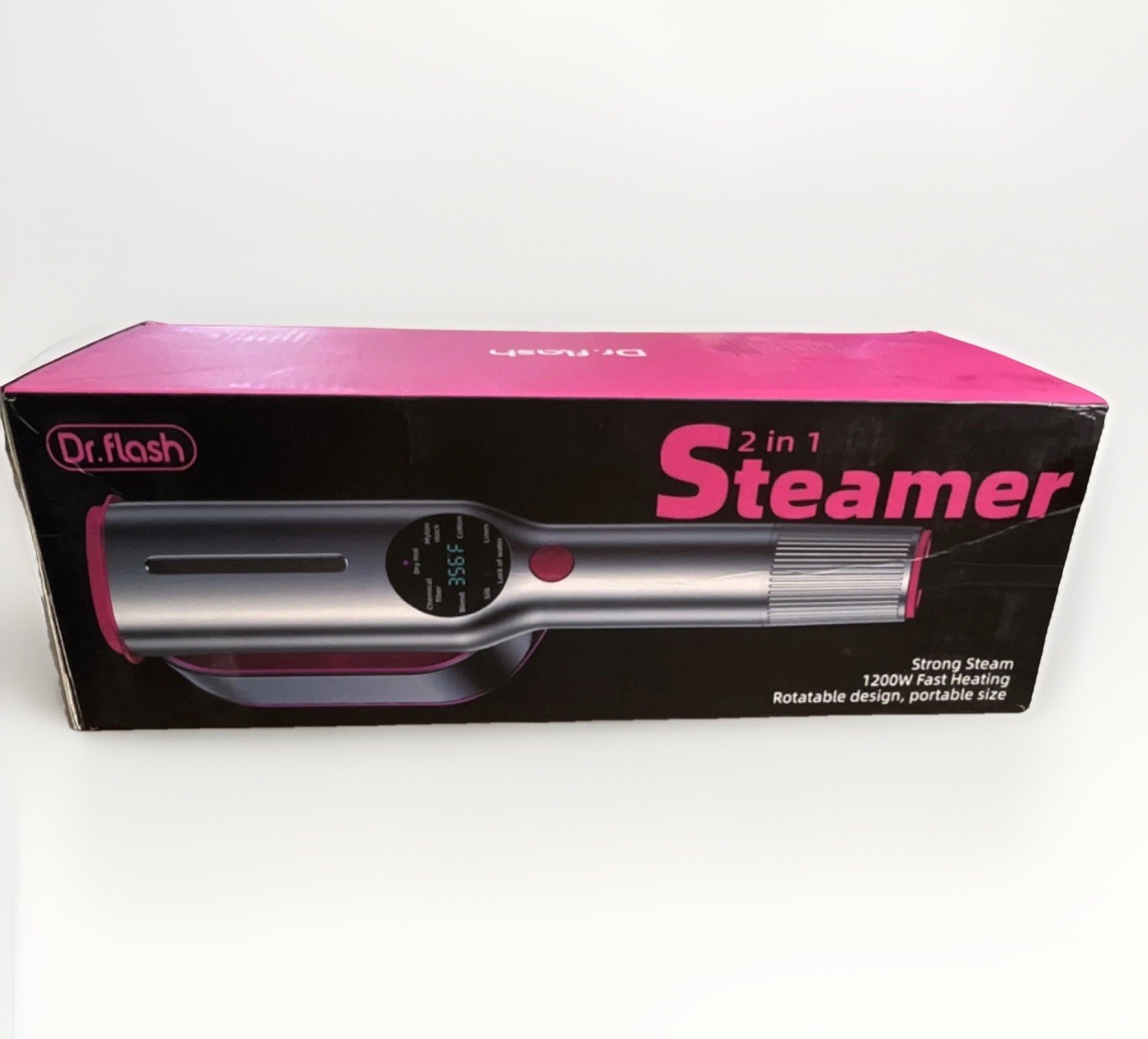 Dr.flash Steamer 1200W Strong Steam Fast Heating Rotatable Silver Pink gallery
