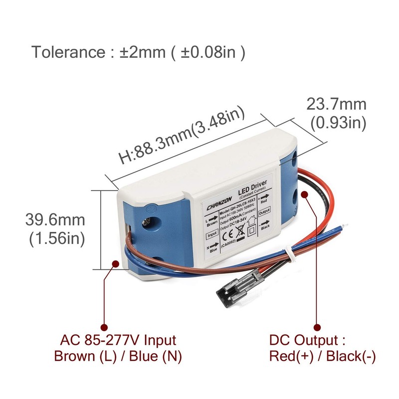 LED Driver 600mA (Constant Current Output) 18V-34V (In: 100-240V AC-DC) (6-10... gallery
