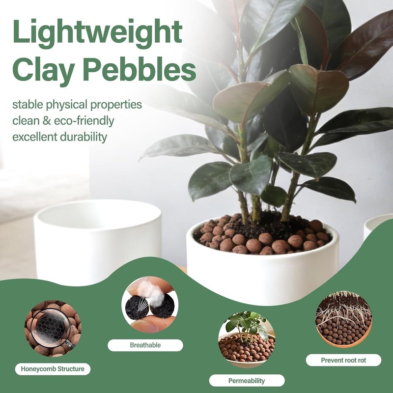 Versatile 16LB Organic Clay Pebbles for Drainage & Soil Enhancement - 4-16mm gallery