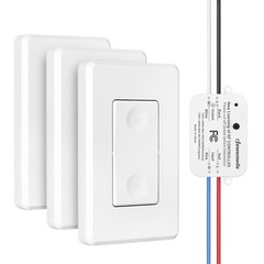DEWENWILS Wireless Wall Light Switch Kit, No Wiring,3 Pack Switch+1 Receiver