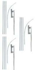3 Pack Swooper Flutter Flag Hardware-THREE 4 Piece Pole Kits with Ground Spikes