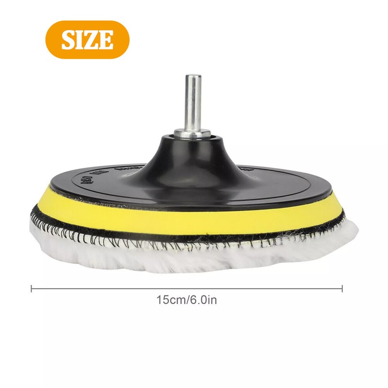 5PCS 6" Buffing Polishing Pad Wool Wheel Mop Kit Fit Car Polisher Drill Adapter gallery