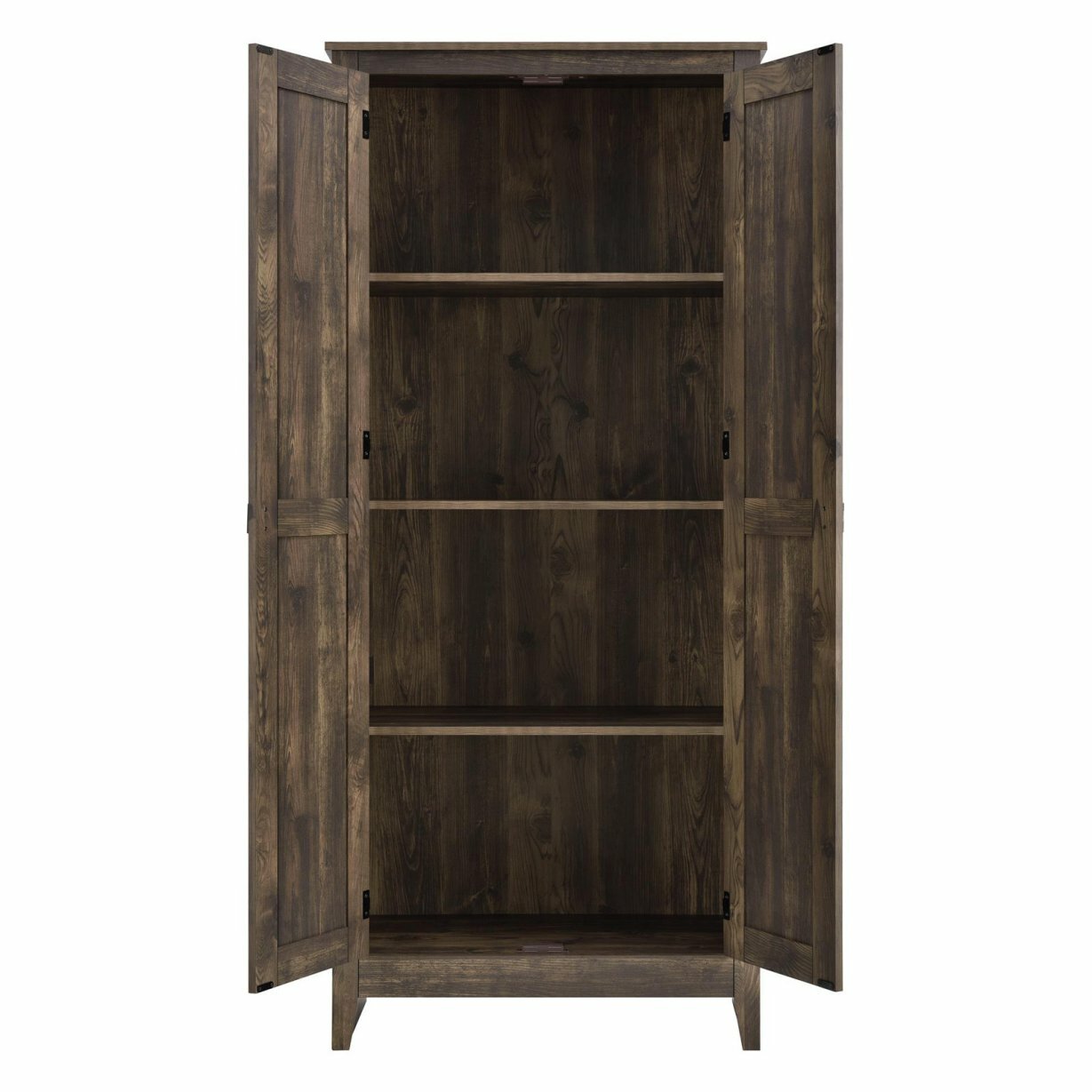 Rustic Brown Storage Cabinet Shelving Pantry Laundry Organizer Utility Closet gallery