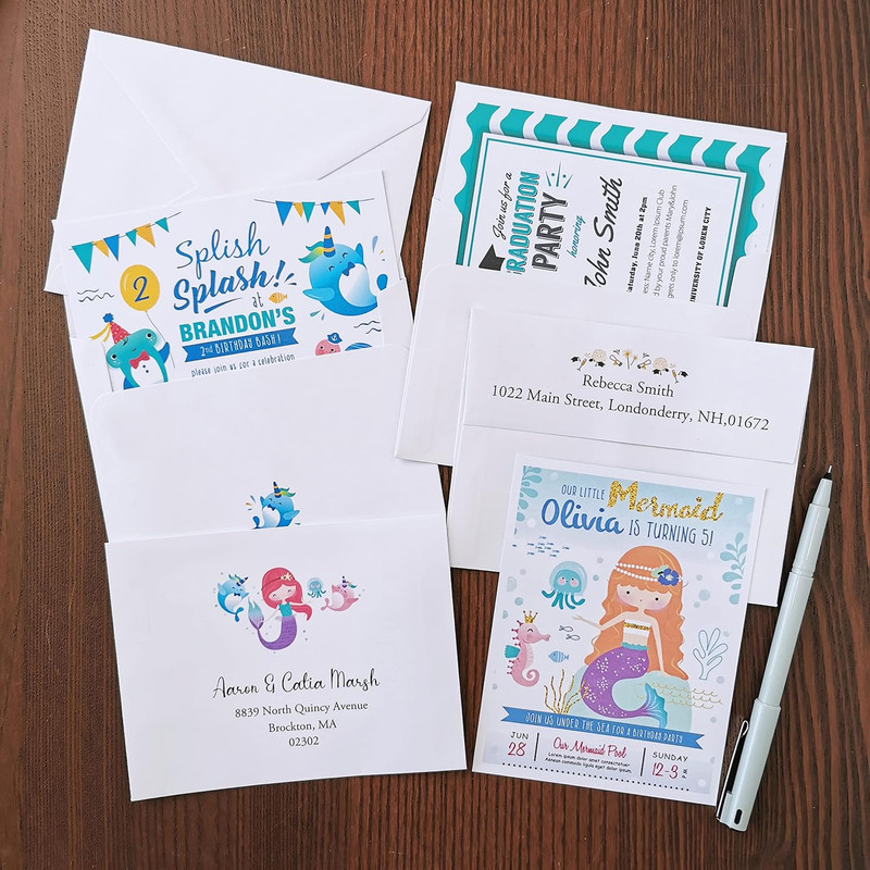 1000 Pcs White A2 Invitation Envelopes, Peel & Press Self Seal, 4 3/8 X 5 3/4 Sq gallery