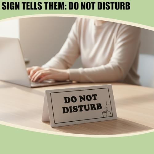 Dual-Sided Do Not Disturb & Available Desk Sign, PVC Table Tent with Shhh & gallery