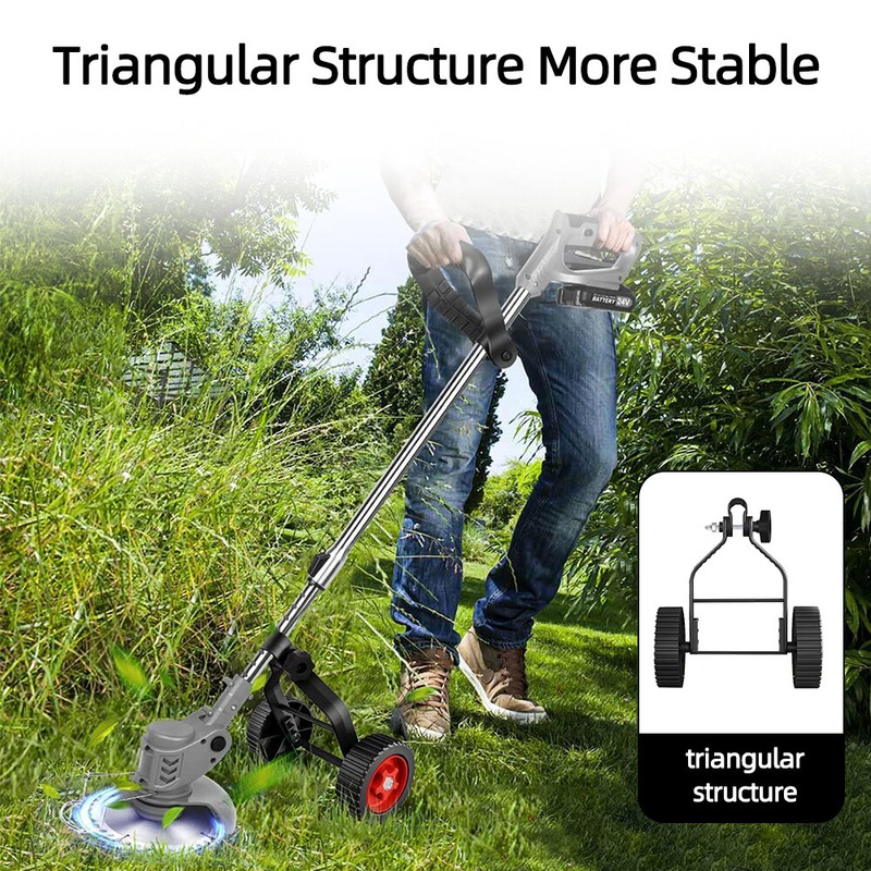 Universal Grass Rope Trimmer Weeder Stabilizing Adjustable Support Wheel Set NEW gallery
