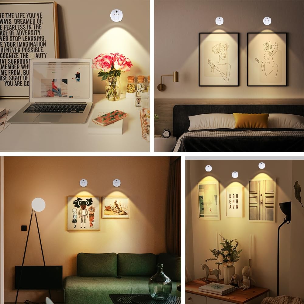 LEASTYLE Battery Operated Spotlight,LED Cordless Spot Lights Indoor with Remo... gallery