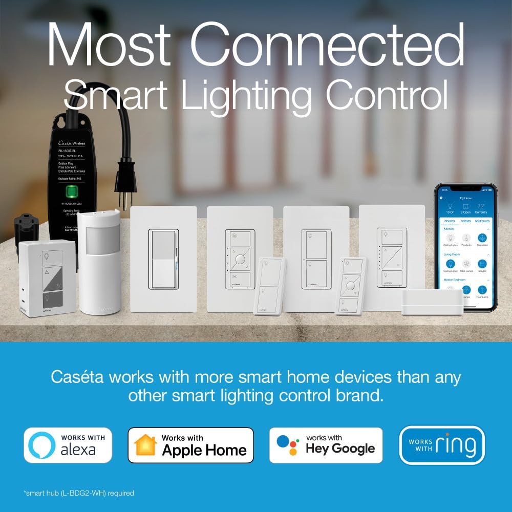 Lutron Diva Smart Dimmer Light Switch for Caseta Lighting (Lutron Smart Hub Requ gallery
