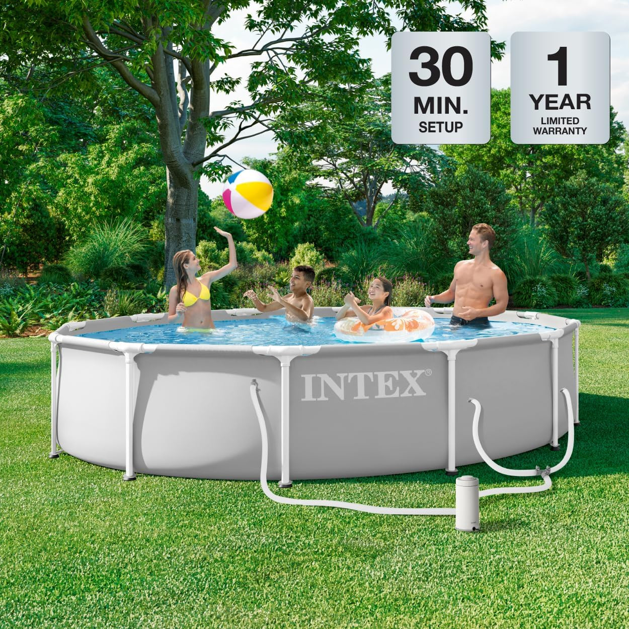 Intex 12ft x 30in Prism Frame Above Ground Pool Set w. Filter Pump (26711EP) gallery