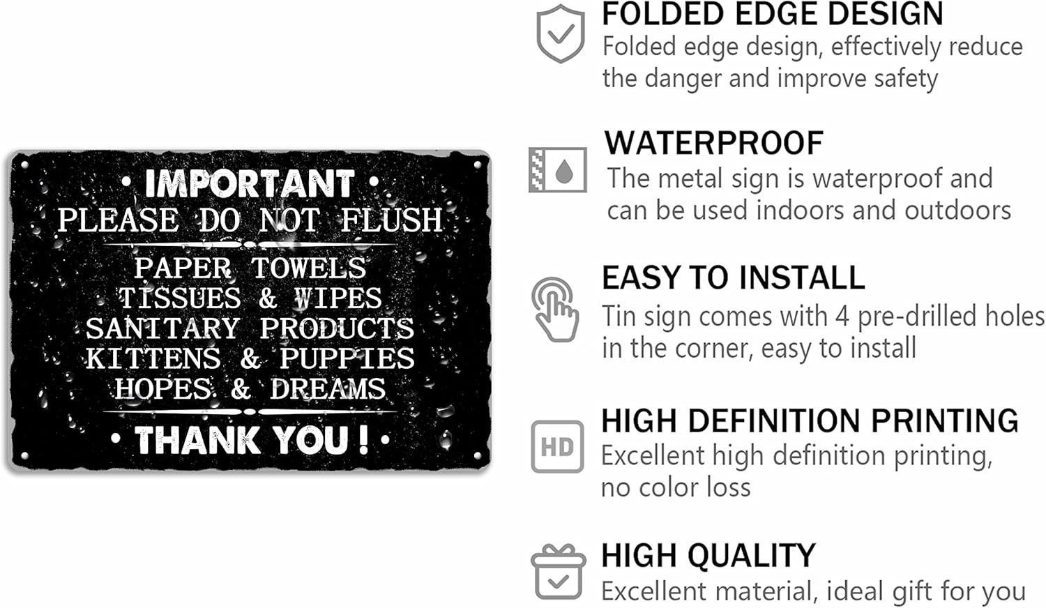 Laundry 8x12 Inch Modern, Contemporary Funny Laundry & Bathroom Tin Metal Signs gallery
