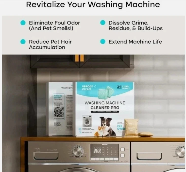 Uproot Clean Washing Machine Cleaner Tablets - 24 Pack for a 12 Month Supply. Fo gallery