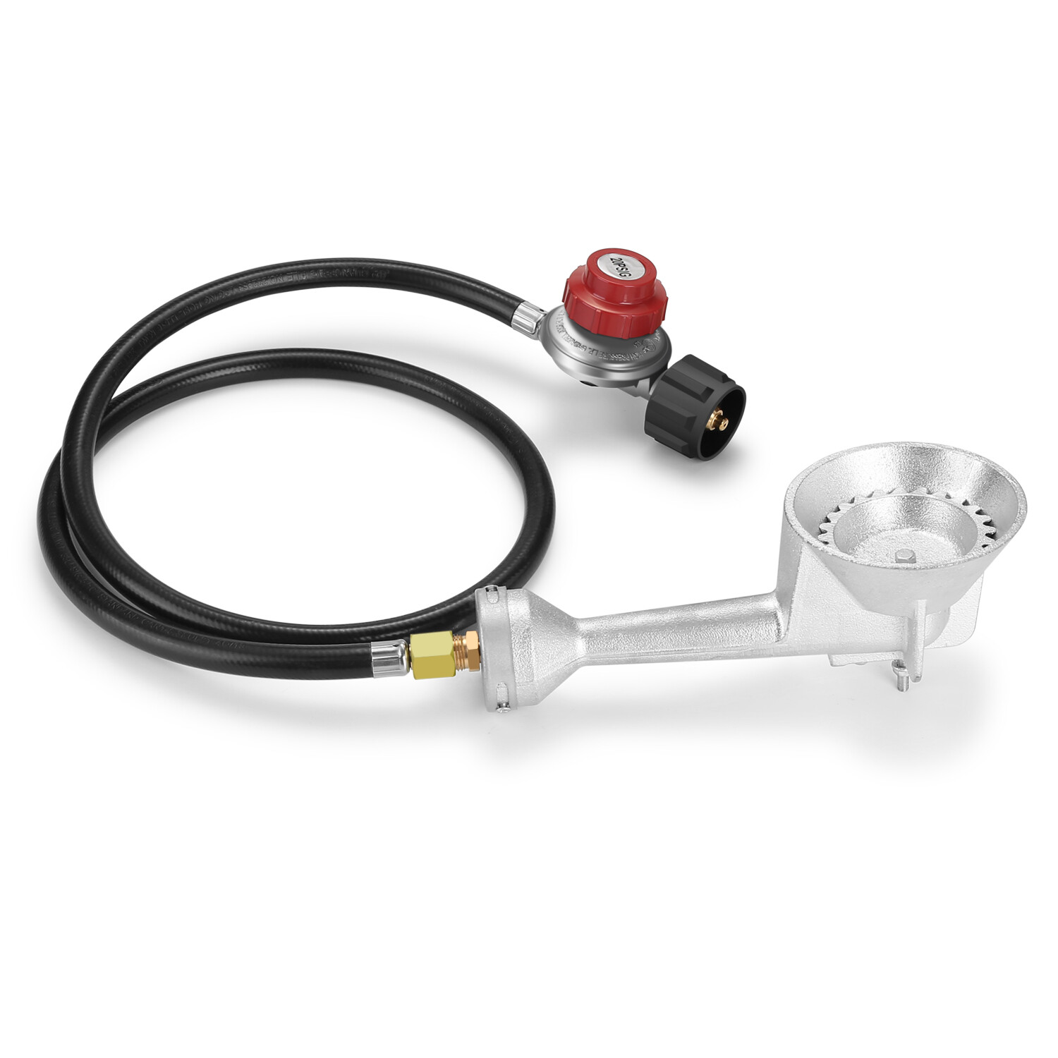 4 FT 20 PSI Adjustable High Pressure Propane Hose with Regulator & Burner Head gallery