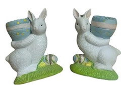 Taper Candle Holders S/2 Easter Peter Rabbit 1990 By Lillian Vernon-NEW!!