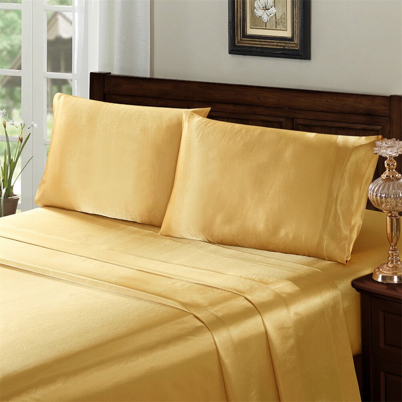 Serenta Luxury Super Soft & Silky 4PC Satin Sheet Set Solid Color Deep Pocket gallery