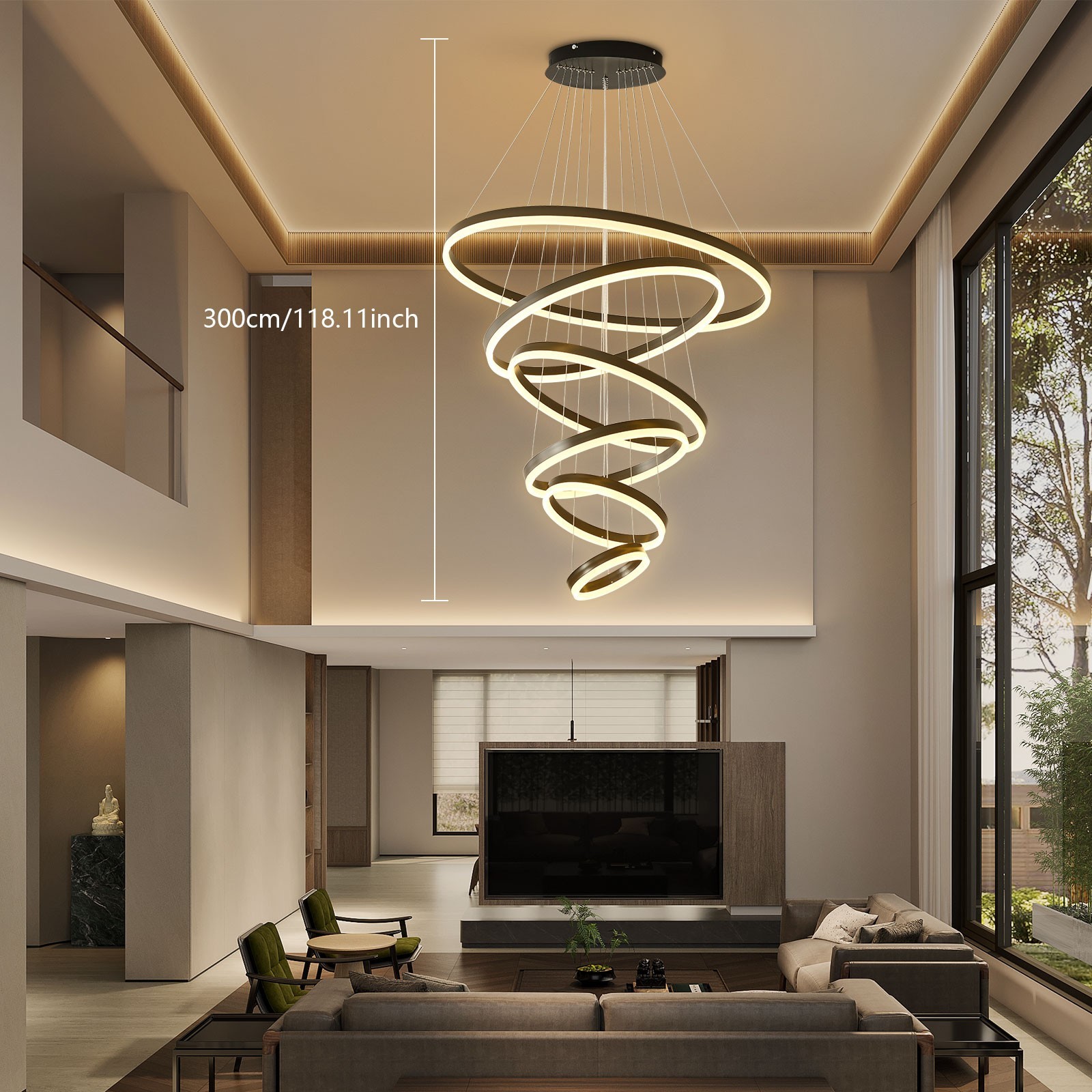 Modern Black LED Chandelier for Dining Room/Living Room Ceiling Light Fixture gallery