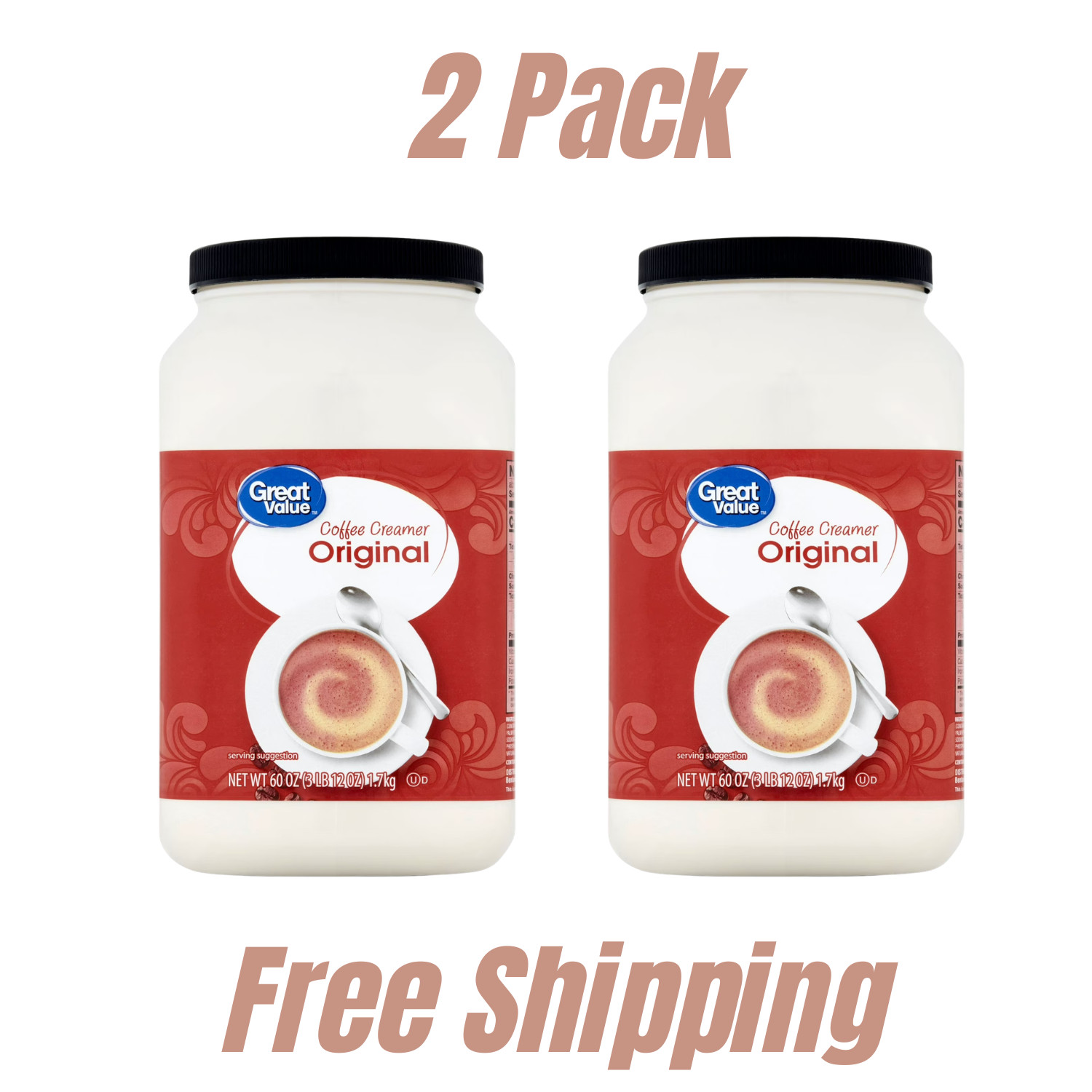 (2 pack ) Great Value Original Value Size Coffee Creamer, 60 oz Free Shipping gallery