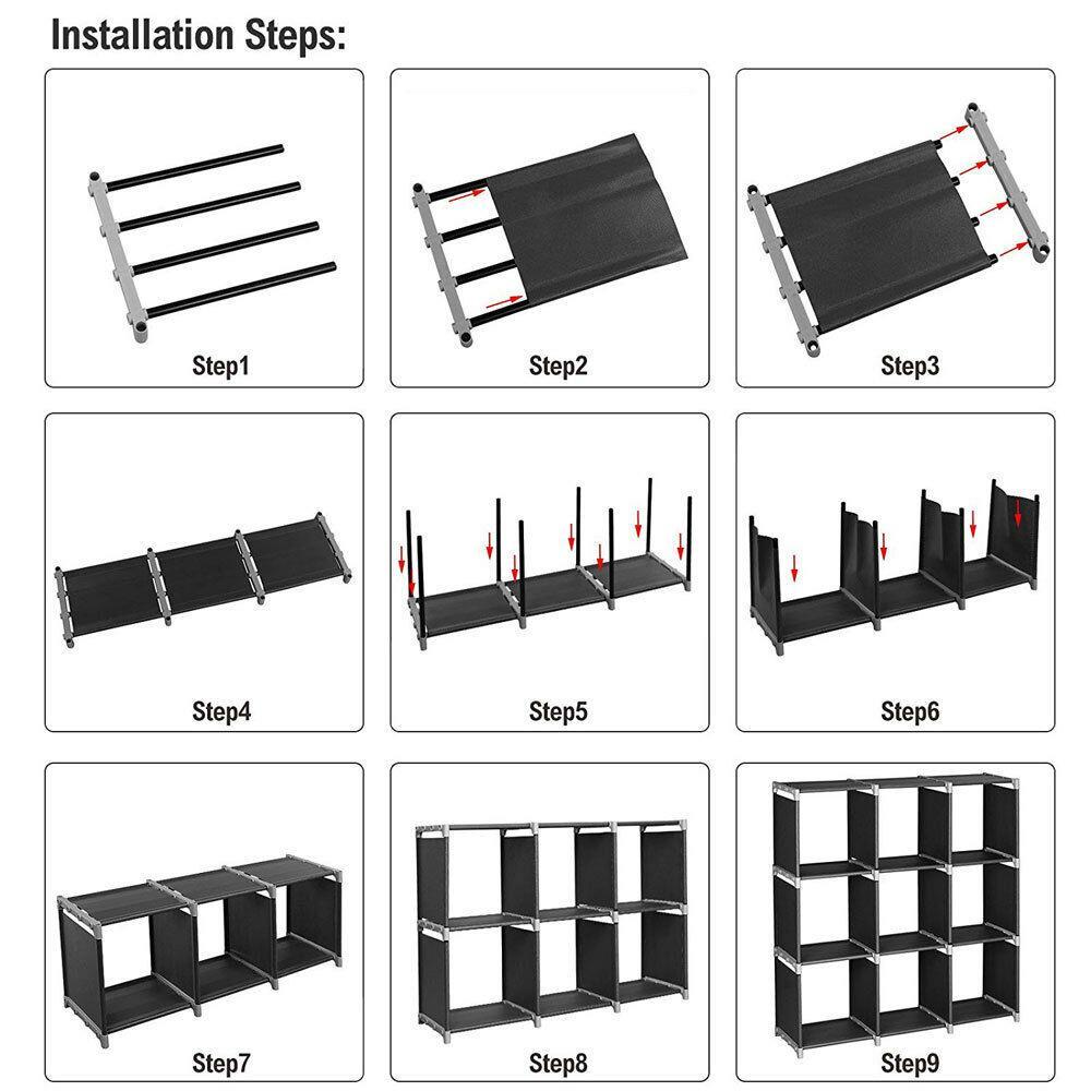 6/9 Cubes Grid Storage Closet Cloth Organizer Shelf Bookcase Storage Modular gallery
