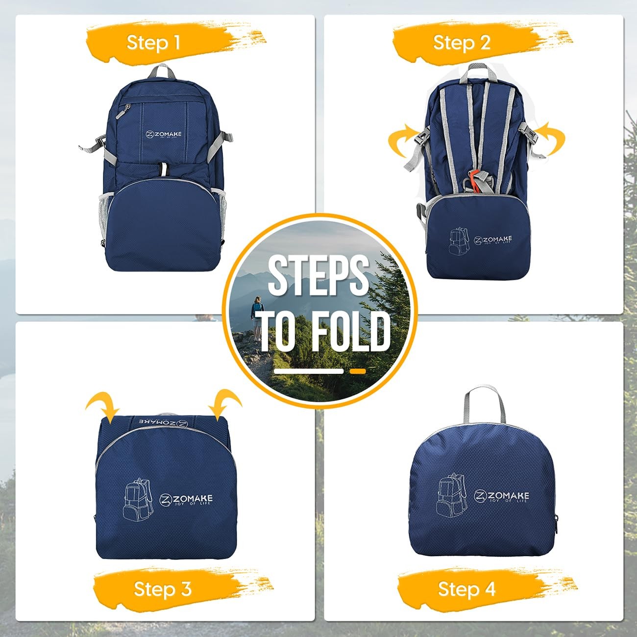 Lightweight Packable 35L Backpack, Water Resistant Foldable Hiking Day Pack 5