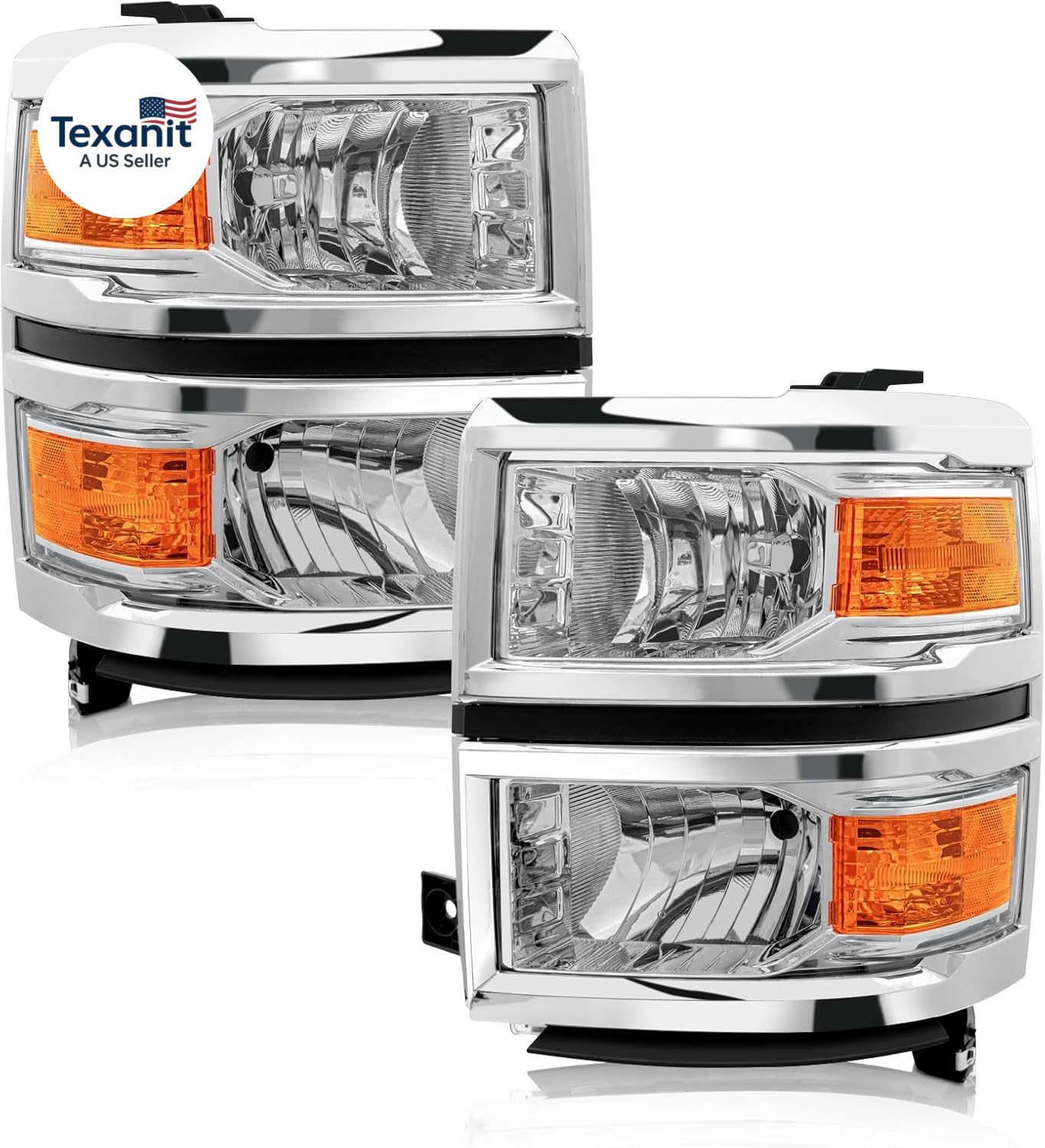 For 2014-2015 Chevy Silverado 1500 Pickup Headlights Assembly Halogen Factory OE gallery