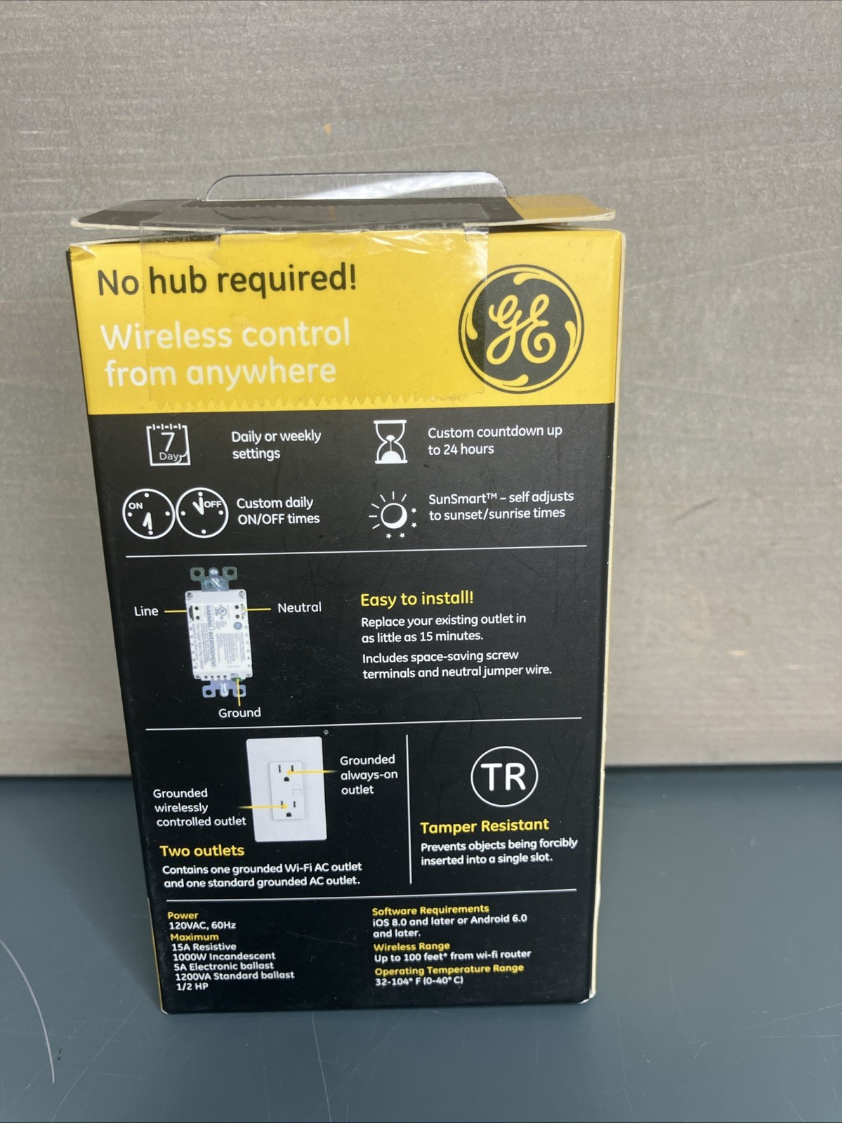 GE Wi-Fi Smart Switch White 15-Amp Duplex Smart Residential/Commercial Outlet gallery