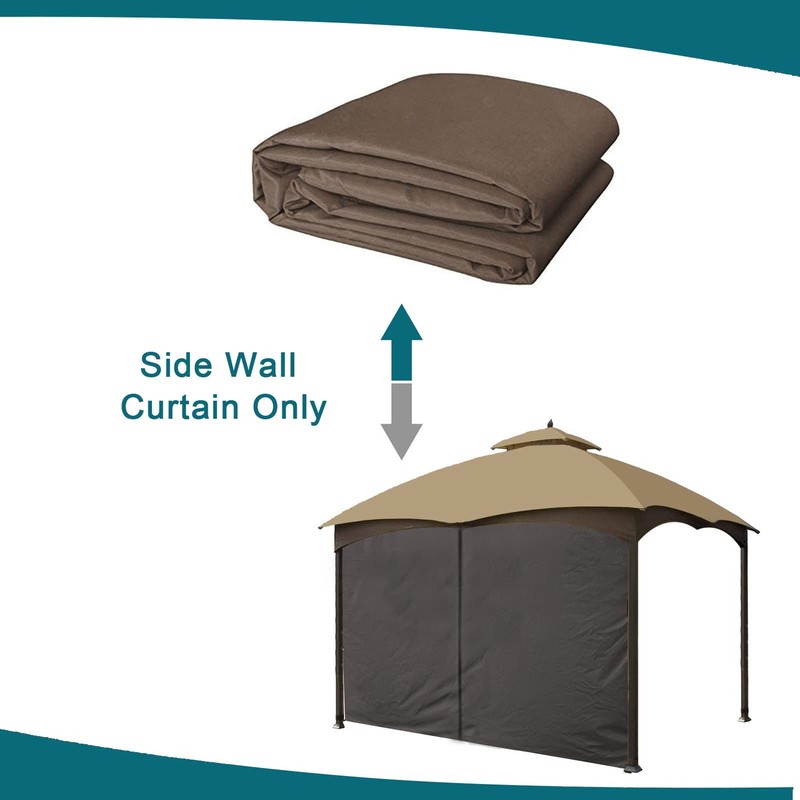 Gazebo Universal Replacement Privacy Curtain - Wonwon 10x10, Brown gallery
