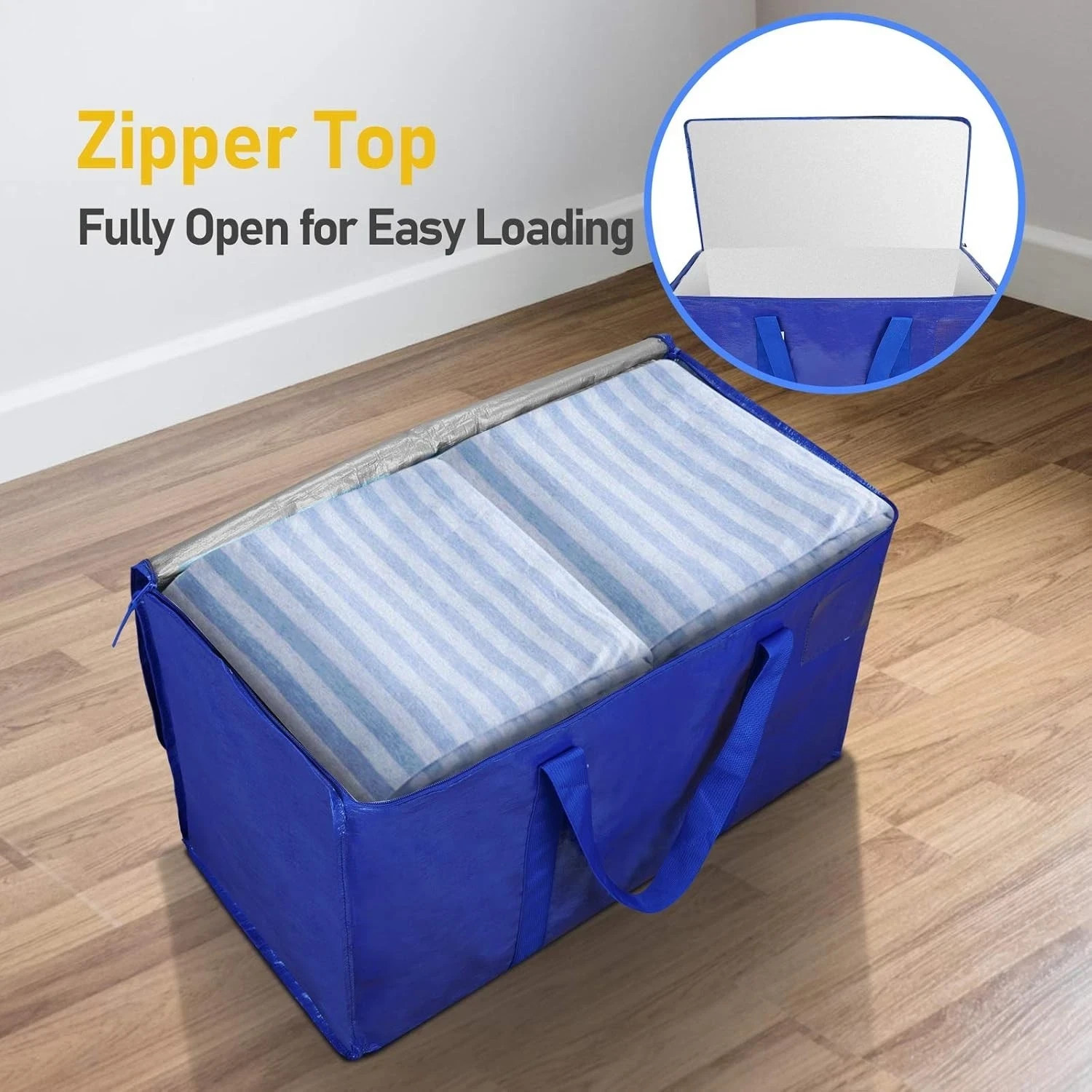 2 Pack Extra Large Moving Bags with Zippers & Carrying Handles, Heavy-Duty gallery