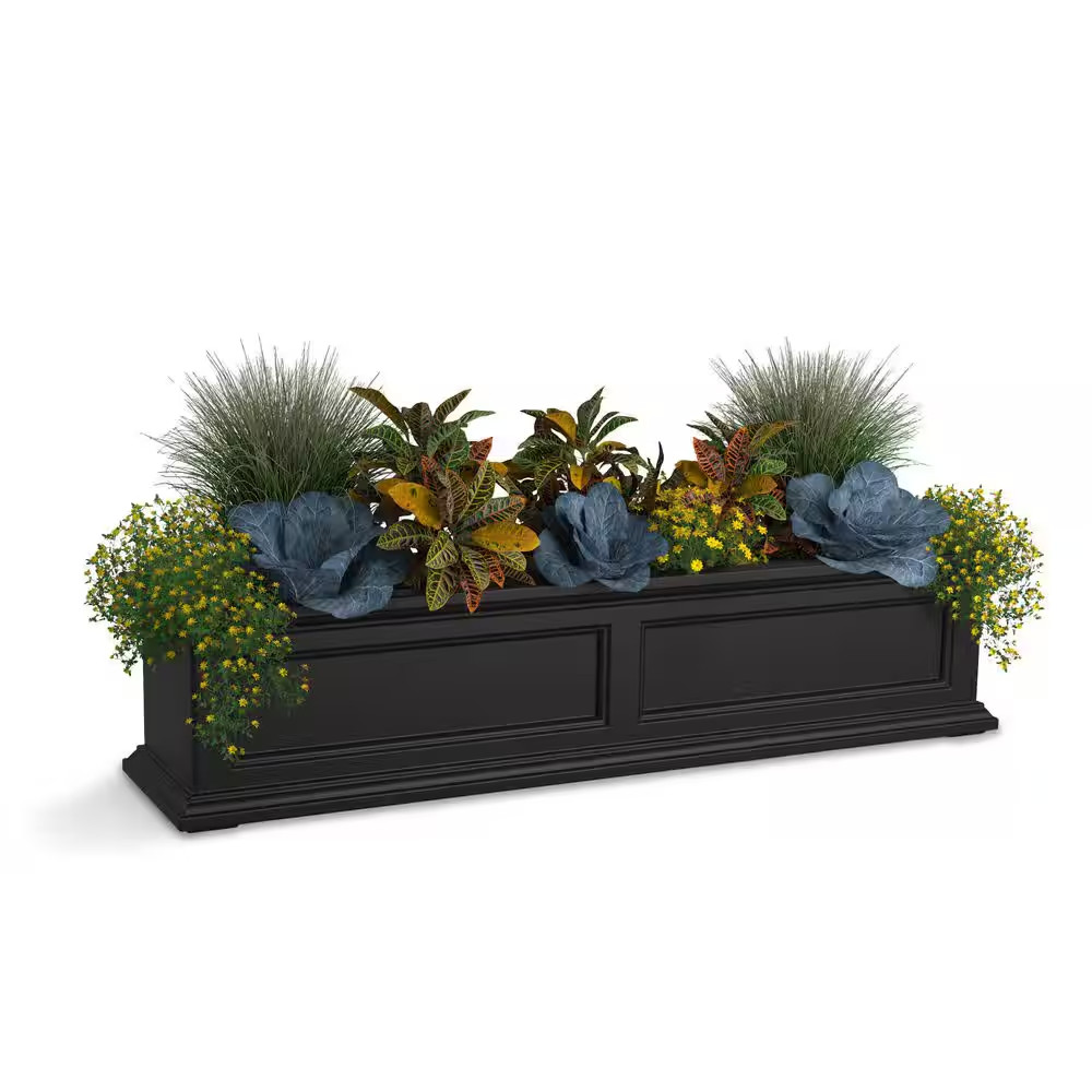 Fairfield 48 In. X 11 In. Self-Watering Black Polyethylene Window Box gallery