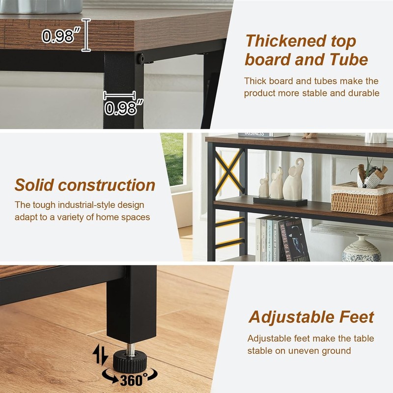Sofa Table,Industrial Console Table W/ Storage,Entryway Table W/ Engineered Wood gallery