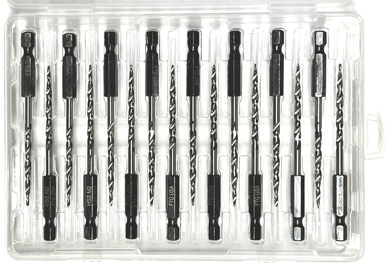 Superior 16-Pc 9/64" Tapered Drill Bits - HSS M2 Grade for Precise Wood Drilling gallery