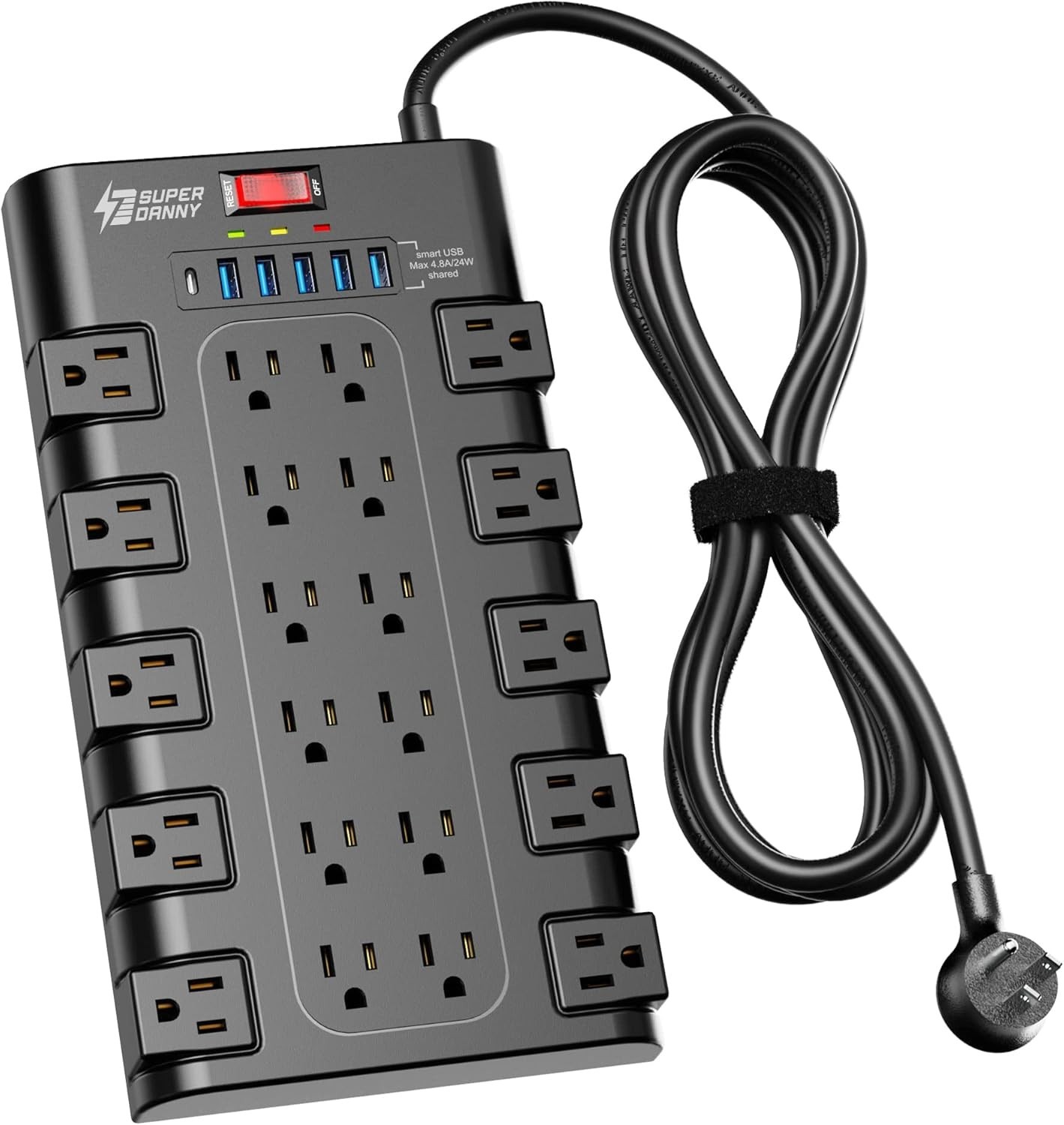 Power Strip Surge Protector with 22 AC Outlets and 6 USB Charging Ports 1875W gallery